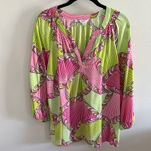 Crown & Ivy Lime Green & Pink Top